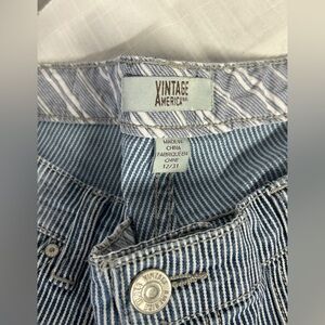 Vintage America Blue and White Striped Denim